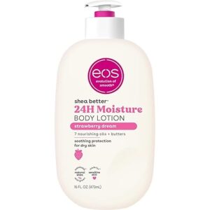 eos Shea Better Body Lotion Strawberry Dream, 24-Hour Moisture Skin Care, Lightweight & Non-Greasy, Natural Shea, Vegan, Strawberry Body Lotion, 16 fl oz / 473ml