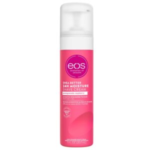 eos Shea Better Shaving Cream- Pomegranate Raspberry, Women's Shave Cream, Skin Care, Doubles as an In-Shower Lotion, 24-Hour Hydration, 7 fl oz 207ml