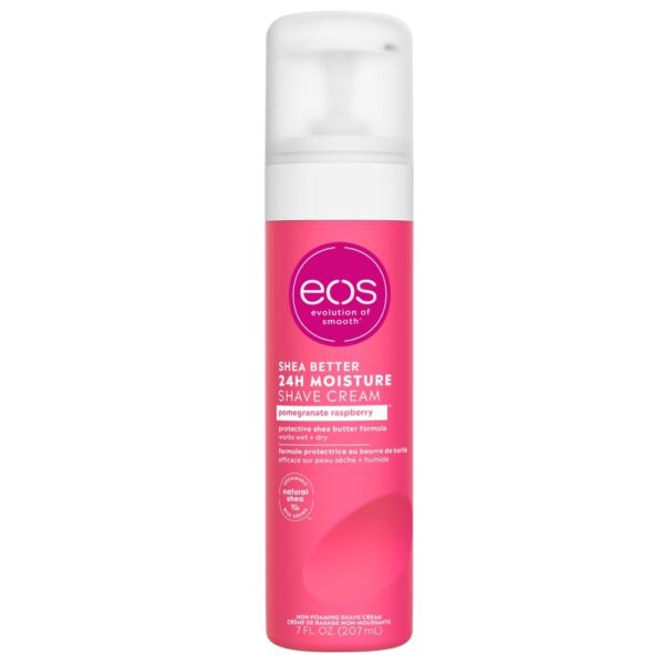 dw eos Shea Better Shaving Cream- Pomegranate Raspberry, Women's Shave Cream, Skin Care, Doubles as an In-Shower Lotion, 24-Hour Hydration, 7 fl oz 207ml
