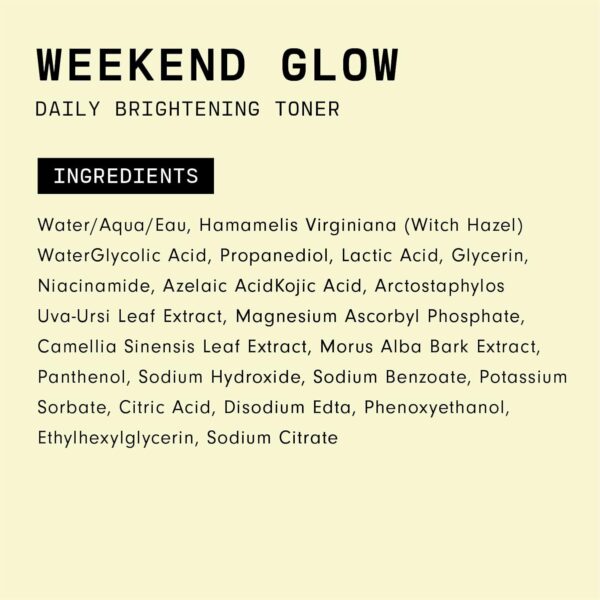 Versed Weekend Glow Daily Brightening AHA Liquid Exfoliant - Exfoliating Treatment with Vitamin C, Azelaic Acid and AHAs - Helps Even Skin Tone and Post Blemish Spots - Vegan (4 fl oz) 120ml
