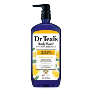 Dr Teal's Body Wash with Pure Epsom Salt, with Prebiotic Lemon Balm & Sage, 24 fl oz /710ml