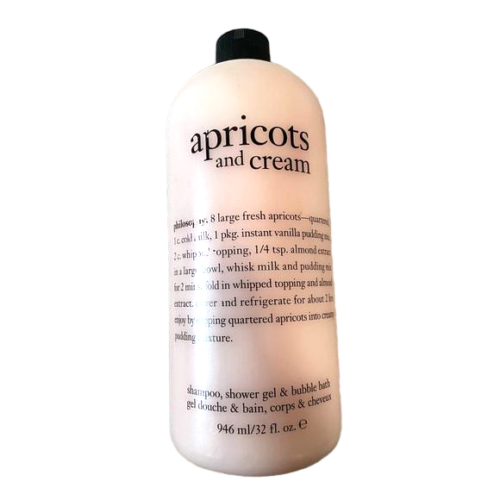 philosophy apricots and cream shampoo shower gel and bubble bath 946 ml/ 32 fl oz