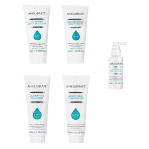 Ameliorate Scalp Care Regime Kit Transforming Scalp Serum 90Ml /3.0 Fl Oz Clarifying Scalp Exfoliating 90Ml/ 3.0 Fl Oz Clarifying Shampoo 100Ml / 3.3 Fl Oz Smoothing Conditioner 100Ml / 3.3 Fl Oz Soothing Scalp Essence 50 Ml / 1.6 Fl Oz