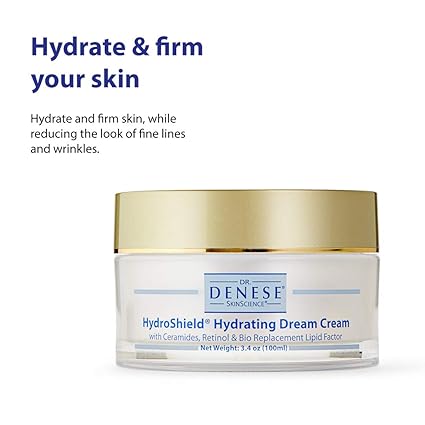 qaa Dr. Denese SkinScience HydroShield Hydrating Dream Cream Advanced Hydration with Retinol, Peptides & Cermides To Help Maintain Moisture Tone & Elasticity - Reduce the Look of Fine Lines - 3.4oz / 100ml