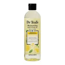dr teals moisturising bath and body oil moisture + prebiotic lemon balm and essential oil 260ml / 8.8 fl oz