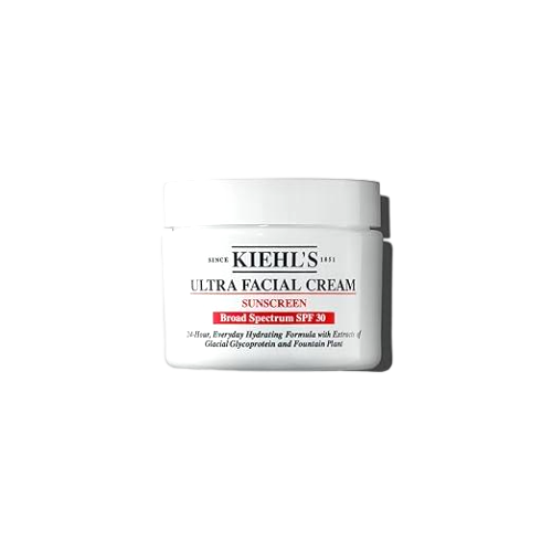 Kiehl's Ultra Facial Cream with SPF 30, Lightweight Daily Face Moisturizer for All Skin Types, 24-hour Hydration, UV Sunscreen Protection, Non-greasy, Absorbs Quickly, with Glacial Glycoprotein 1.7 fl oz/ 50ml