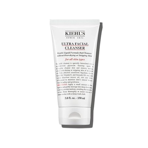 Kiehl's Ultra Facial Cleanser, Lightweight Foamy Facial Cleanser, Enriched Formula that Replenishes Skin Barrier, Gently Exfoliates and Moisturizes, Suitable for All Skin Types, Paraben Free 5.0 fl oz/ 150ml