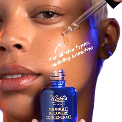 Kiehl's Midnight Recovery Concentrate Moisturizing Face Oil, Lightweight Facial Serum, Restores Skin Radiance Overnight, Reduces Fine Lines, Refines Skin Texture, 99.4% Naturally Derived - 30ml/ 1.0 fl oz
