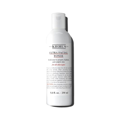 Kiehl's Ultra Facial Toner with Squalane, Gentle Alcohol-free Face Toner, Hydrates Skin and Refines Skin Texture, Non-stripping Formula, with Avocado Oil & Vitamin E, Paraben-free, Fragrance-free 250ml/ 8.4 fl oz