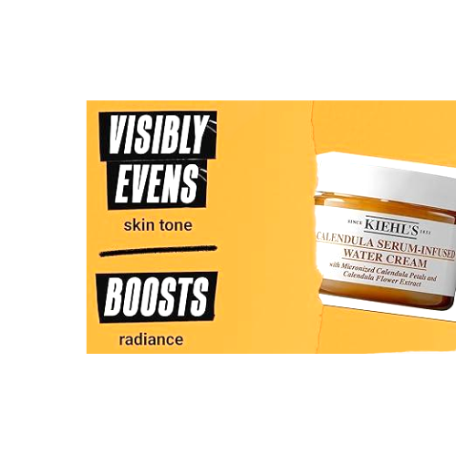 Kiehl's Calendula Serum Infused Water Cream, Soothing Gel Moisturizer for All Skin Types, Visibly Evens Skin Tone & Boosts Radiance in 1 Week, 24HR Hydration, Reduces Redness for Fresh & Radiant Skin 50ml/ 1.7 fl oz