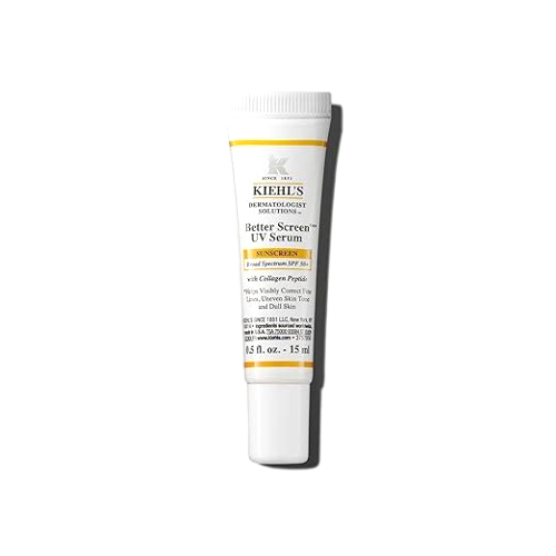 Kiehl's Better Screen UV Serum SPF 50+, Invisible Facial Sunscreen with Collagen Peptide, UV Filters to Shield UVA & UVB, Helps Correct Visible Signs of Aging, Boosts Skin Radiance 0.5 fl oz/ 15ml