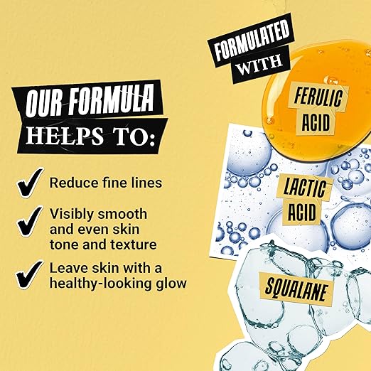 Kiehl's Ferulic Brew Antioxidant Facial Treatment with Lactic Acid, Face Toner for Dull Skin, Boosts Glow, Smooths Skin Texture, Reduces Fine Lines, with Squalane & AHAs 6.8 fl oz/ 200ml