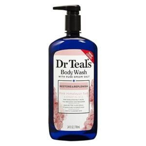 Dr Teal's Pink Himalayan Body Wash, Restore and Replenish with Pure Epsom Salt and Essential Oils, 24 Fl Oz / 710 ml