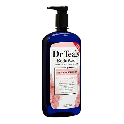 Dr Teal's Pink Himalayan Body Wash, Restore and Replenish with Pure Epsom Salt and Essential Oils, 24 Fl Oz / 710 ml