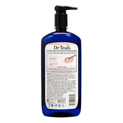 Dr Teal's Pink Himalayan Body Wash, Restore and Replenish with Pure Epsom Salt and Essential Oils, 24 Fl Oz / 710 ml