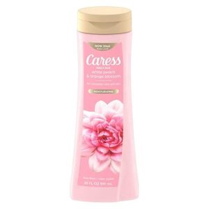 Caress Body Wash With Silk Extract For Noticeably Silky, Soft Skin Daily Silk Body Soap With White Peach & Orange Blossom 20 fl oz / 591ml