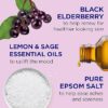 Dr Teal's Body Wash with Pure Epsom Salt, Black Elderberry with Vitamin D & Essential Oils, 24 fl oz /710ml