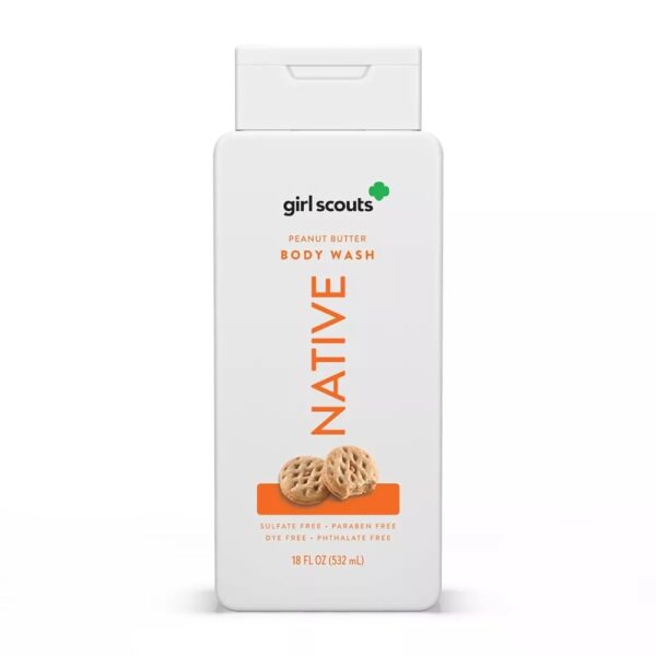 native girl scout peanut butter  body wash 532ml / 18 fl oz