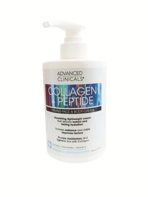 advanced clinicals collagen + peptide firming face and body cream 444ml / 15 fl oz