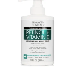 advanced clinicals retinol + vitamin e face and body cream 444ml / 15 fl oz