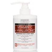 Advanced Clinicals Vitamin C And  Hyaluronic Brightening Face + Body Cream 444Ml / 15 Fl Oz