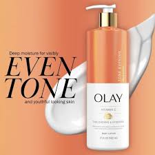 olay vitamin e B3 tone eening and hydrating  body lotion 502ml / 17 fl oz