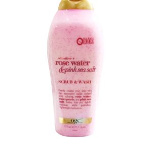 Ogx Sensitive Eose Water Amd Pink Sea Salt Scrub And Wash 577Ml /19.5 Fl Oz
