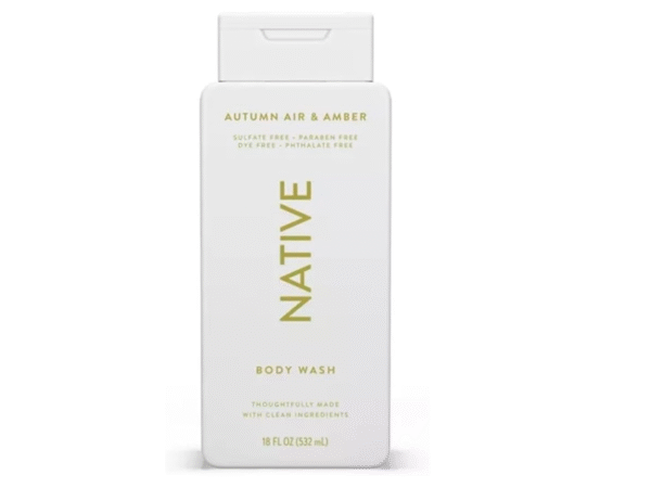 native autumn air and amber body wash  532ml / 18 fl oz