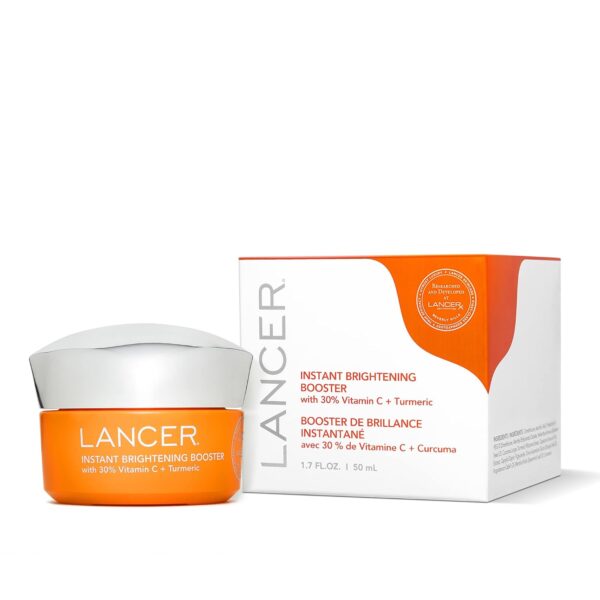Lancer Skincare Instant Brightening Booster with 30% Vitamin C and Turmeric, Exfoliating Anti-Aging Night Cream, 1.7 fl oz (50ml)