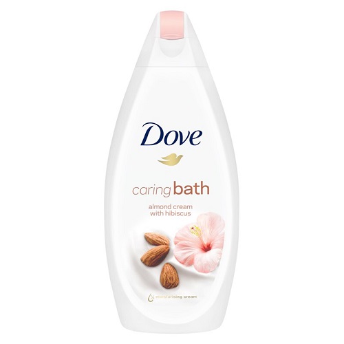 dove caring bath almond cream with hibiscus moisturising cream 500ml
