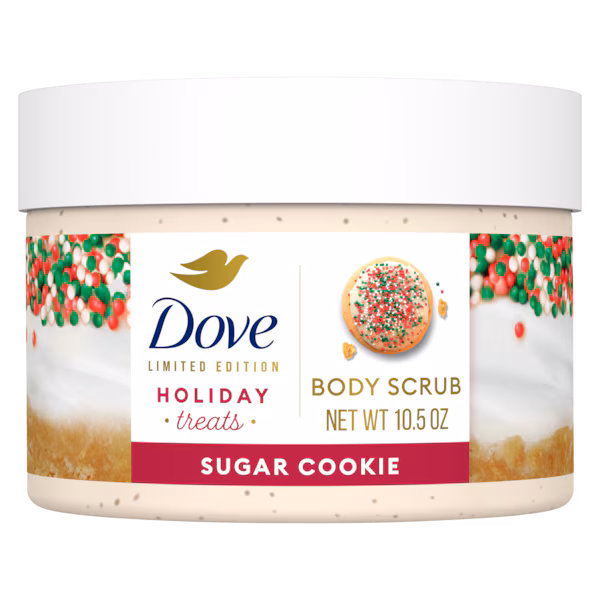 113671064 dove holiday treats sugar cookie body scrub 10.5 oz