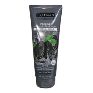 Freeman Polishing Charcoal + Black Sugar Mask Dual-Action Mask 6 Fl Oz/ 175Ml