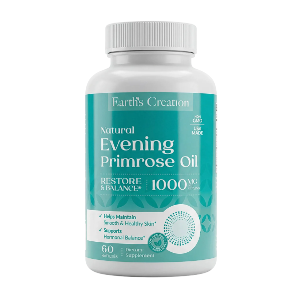 Earth's Creation Natural Evening Primrose Oil (60 Softgels) 1000Mg