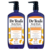 Dr Teal's Body Wash With Pure Epsom Salt Glow And Radiance With Vitamin C And Citrus Essential Oils 24 Fl Oz/ 710Ml