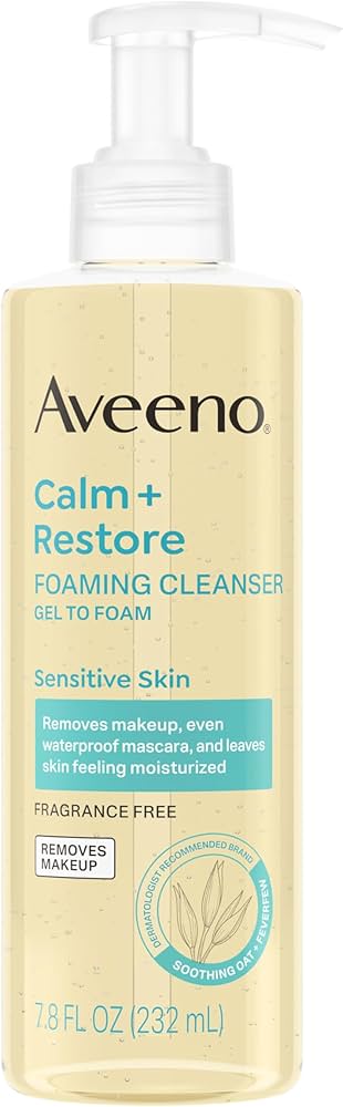 Aveeno Calm + Restore Foaming Cleanser 7.8 Fl Oz/ 232Ml