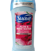 Suave Aloe And Rose Water Floral Fragrance With Essential Oils 2.6 Oz/ 74G
