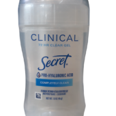 Secret Clinical 72 Hr Clear Gel Pro Hyaluronic Acid, Completely Clean 1.6 Oz/ 45G