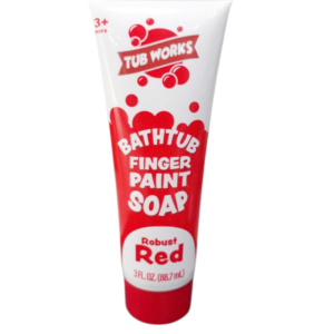 Tub Works Bathtub Finger Paint Soap Robust Red 3 Fl Oz/ 88.7 Ml