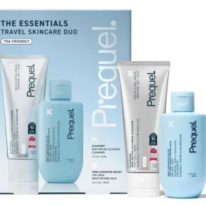 Prequel The Essential Travel Skincare Duo (Gleanser Non Drying Glycerin Cleanser And Urea Advanced Relief 10% Urea Moisturizing Milk) 3.6 Fl Oz/ 160Ml