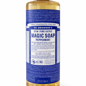 Dr. Bronner’s 18-In-1 Pure-Castile Magic Soap – Peppermint (32 Fl Oz / 946 Ml)