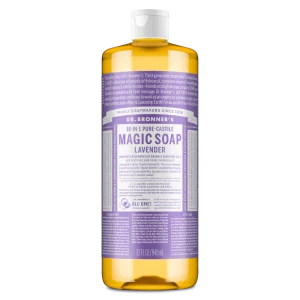 Dr. Bronner’s 18-In-1 Pure-Castile Magic Soap – Lavender (32 Fl Oz / 946 Ml)