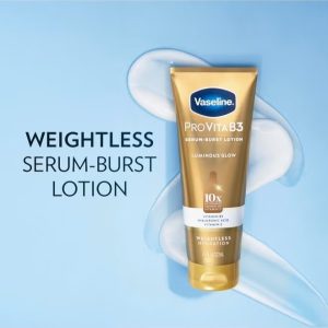 Vaseline Pro Vitab3 Serum Burst Lotion Luminous Glow Healthy, Glowing Skin, Lightweight 10X Antioxidant Power Of Vitamin C With Vitamin B3, Hyaluronic Acid &Amp; Vitamin E, 7.5 Fl Oz/222Ml