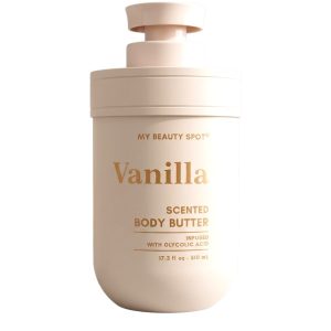 My Beauty Spot Vanilla Scented Body Butter [Infused With Glycolic Acid] 17.3 Fl.oz / 510Ml