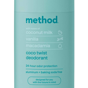 Method Deodorant, Coco Twist, Coconut Milk, Avocado + Macadamia Oil Notes, 24 Hour Odor Protection 75G [2.65 Oz]