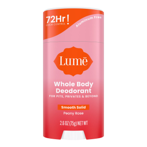 Lume Whole Body Women's Deodorant - Smooth Solid Stick - Aluminum Free - Peony Rose Scent - 2.6Oz