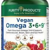 Purity Products Vegan Omega 3 6 9 Formula - “5 In 1” Essential Fatty Acid Complex - Scientifically Formulated Plant-Based Vegan Omega 3-6-9 Essential Fatty Acids (Efa) - 3 Month Supply - 180 Softgels