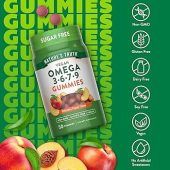 Nature's Truth Vegan Omega 3679 Gummies | 50 Count | Peach Flavor | Non-Gmo &Amp; Gluten Free Supplement