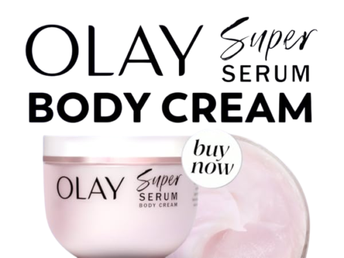 Olay Super Serum Body Cream for Dry Skin, 24hr Long Lasting Hydration, 5+ Ingredient Serum Complex for Bright Even Firm Luminous Skin, Sweet Vanilla & Soft Wood Scent,10 fl oz [283 g]